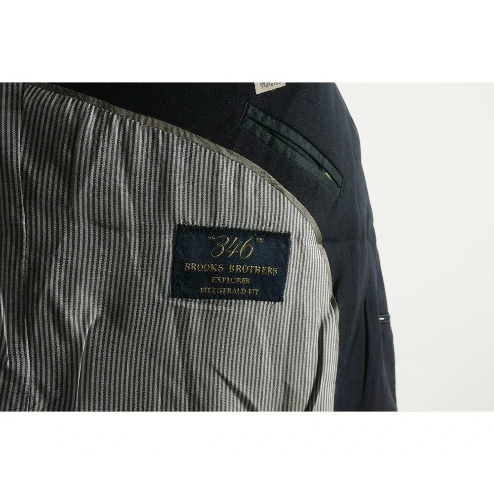 Brooks Brothers Explorer Fitzgerald Mens 41L Navy Blue Performance Jersey Blazer